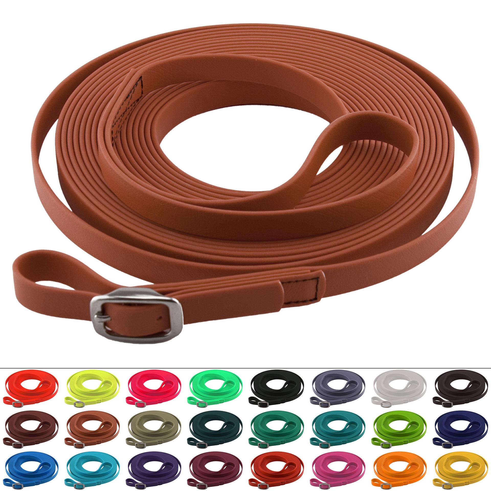 in 25 Farben Longe Longierleine für Pferde 16mm aus Beta BioThane® Pferdelonge Longen für Reitsport 5 bis 10 Meter lang 