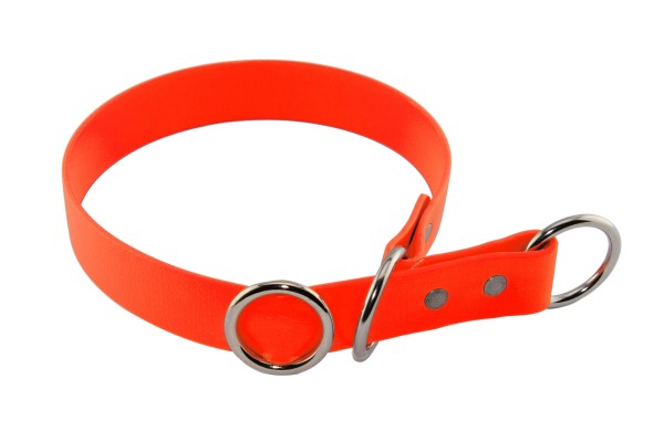 BioThane® Halsband – Zugstopp – 16 mm – Neon-Orange