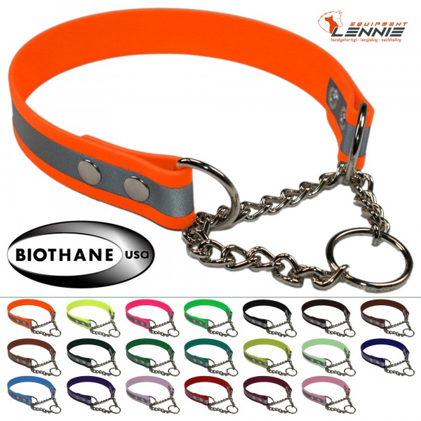 Halsband mit Durchzugskette – 19/25 mm Reflex-BioThane®