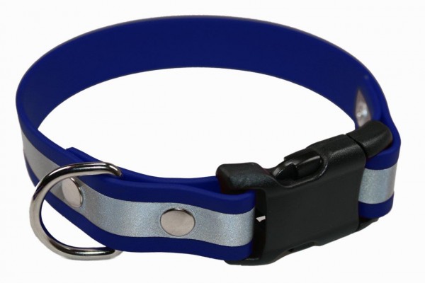 BioThane® Halsband – Klickverschluss – 19 mm Reflex – Blau