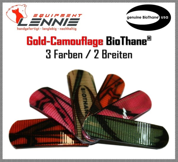 Meterware BioThane® - Gold Camouflage