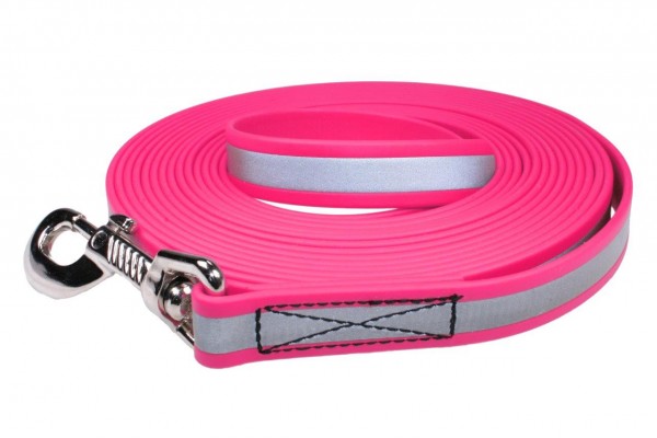 BioThane® Schleppleine – 19 mm Reflex – Neon-Pink