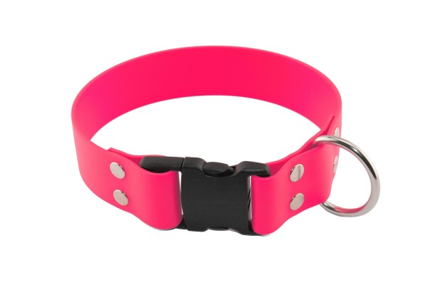 BioThane® Halsband – Klickverschluss – 38 mm – Neon-Pink