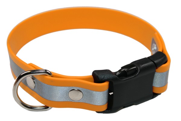 BioThane® Halsband – Klickverschluss – 19 mm Reflex – Pastell-Orange