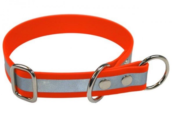 BioThane® Halsband – Zugstopp – 19 mm Reflex – Neon-Orange