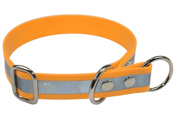 BioThane® Halsband – Zugstopp – 25 mm Reflex – Pastell-Orange