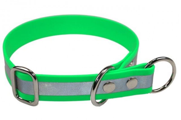 BioThane® Halsband – Zugstopp – 25 mm Reflex – Neon-Grün