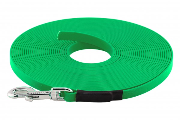 Zweifarbige BioThane® Schleppleine – 9 mm – Neon-Grün