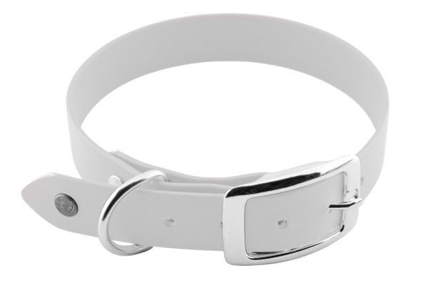 BioThane® Halsband – Dornschnalle – 25 mm – Weiß