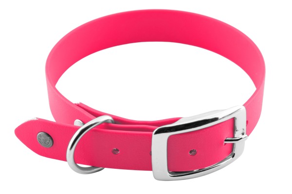BioThane® Halsband – Dornschnalle – 19 mm – Neon-Pink