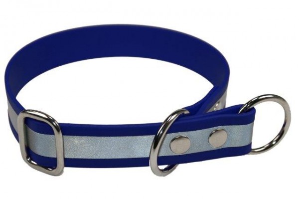 BioThane® Halsband – Zugstopp – 25 mm Reflex – Blau