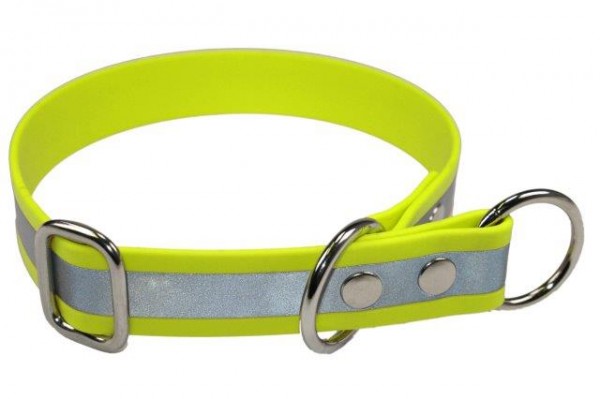 BioThane® Halsband – Zugstopp – 19 mm Reflex – Neon-Gelb